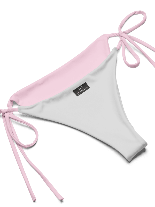 Gingham Cherry Low Rise Cheeky String Bikini, Light Pink product image (11)