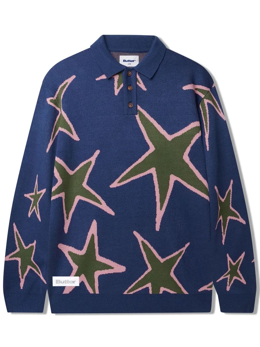 Star Polo Knit Sweater, Prussian product image (1)