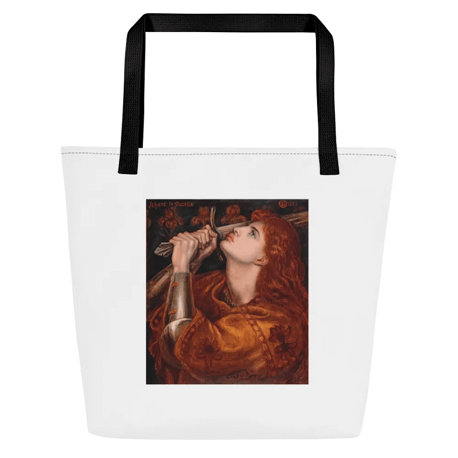 ''Joan of Arc'' by Rossetti Large Tote Bag w/ Pocket product image (1)