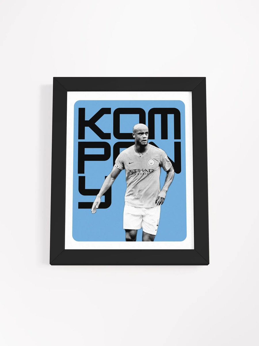 Vincent Kompany BW Manchester City Name Art Framed Print product image (3)