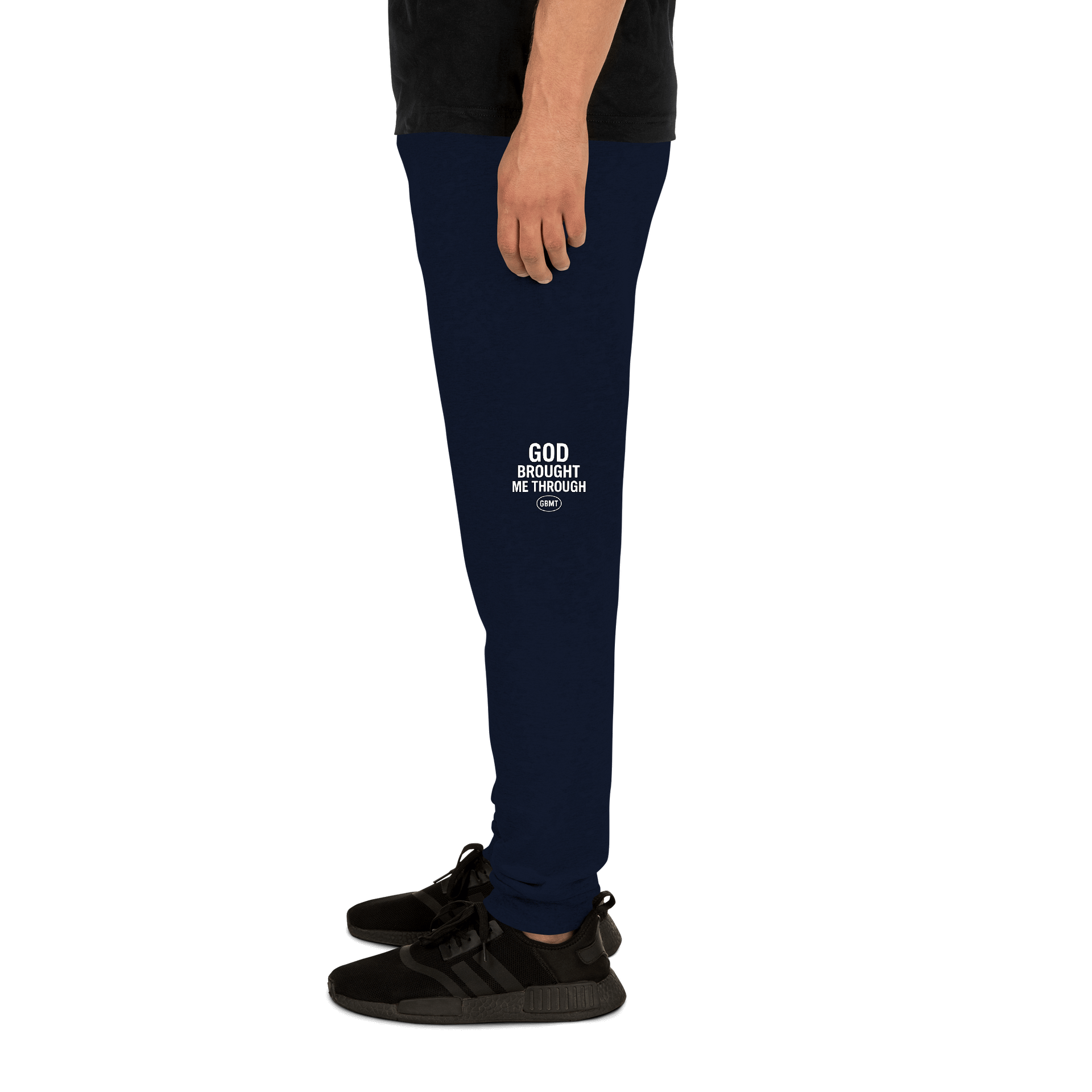 GOd Brought Me Through Joggers – Navy Blue (GBMT ) Logo Edition product image (1)