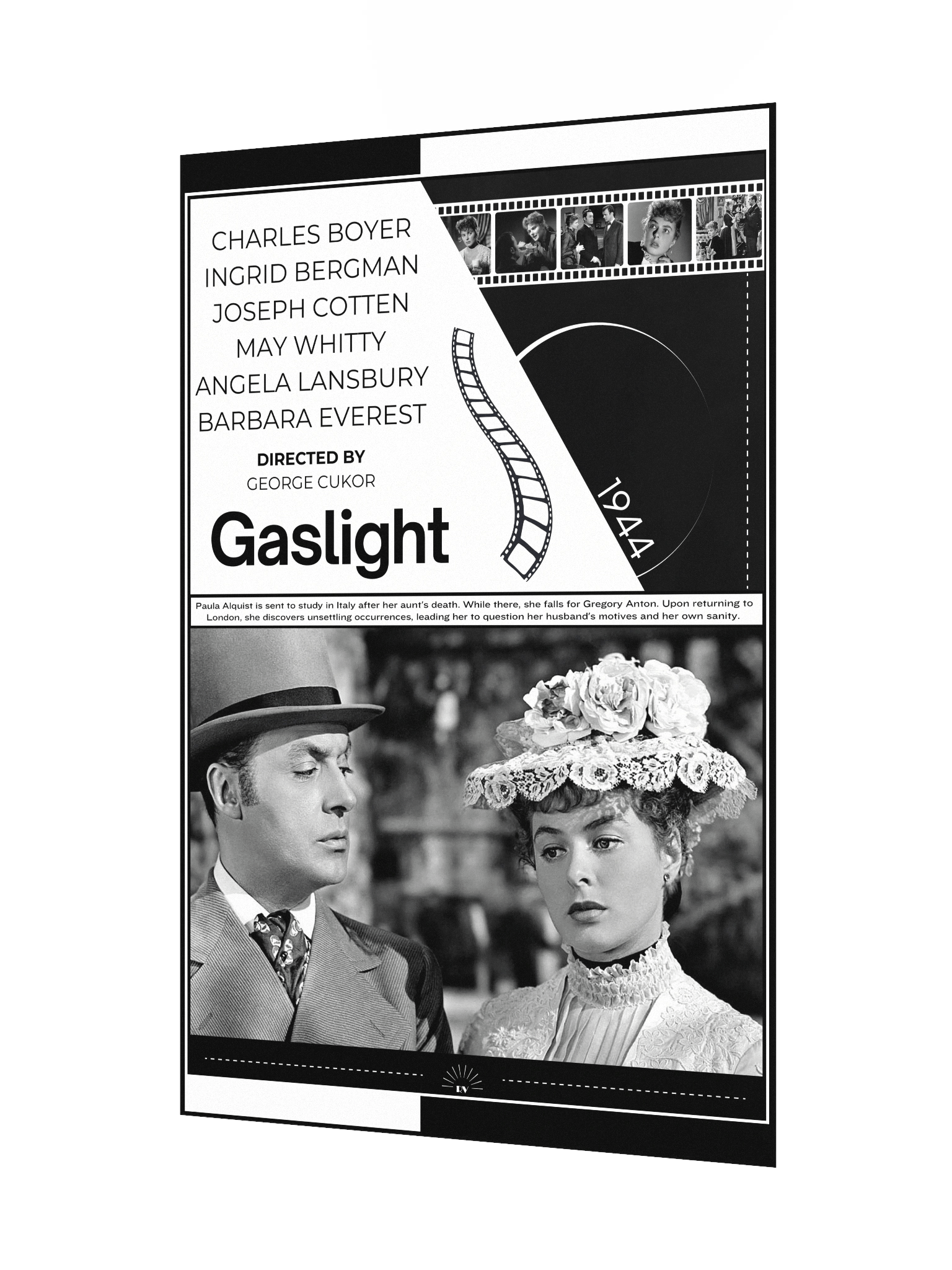 Gaslight with Ingrid Bergman and Charles Boyer 1944 | Movie Poster | 12x18 Wall Art product image (3)
