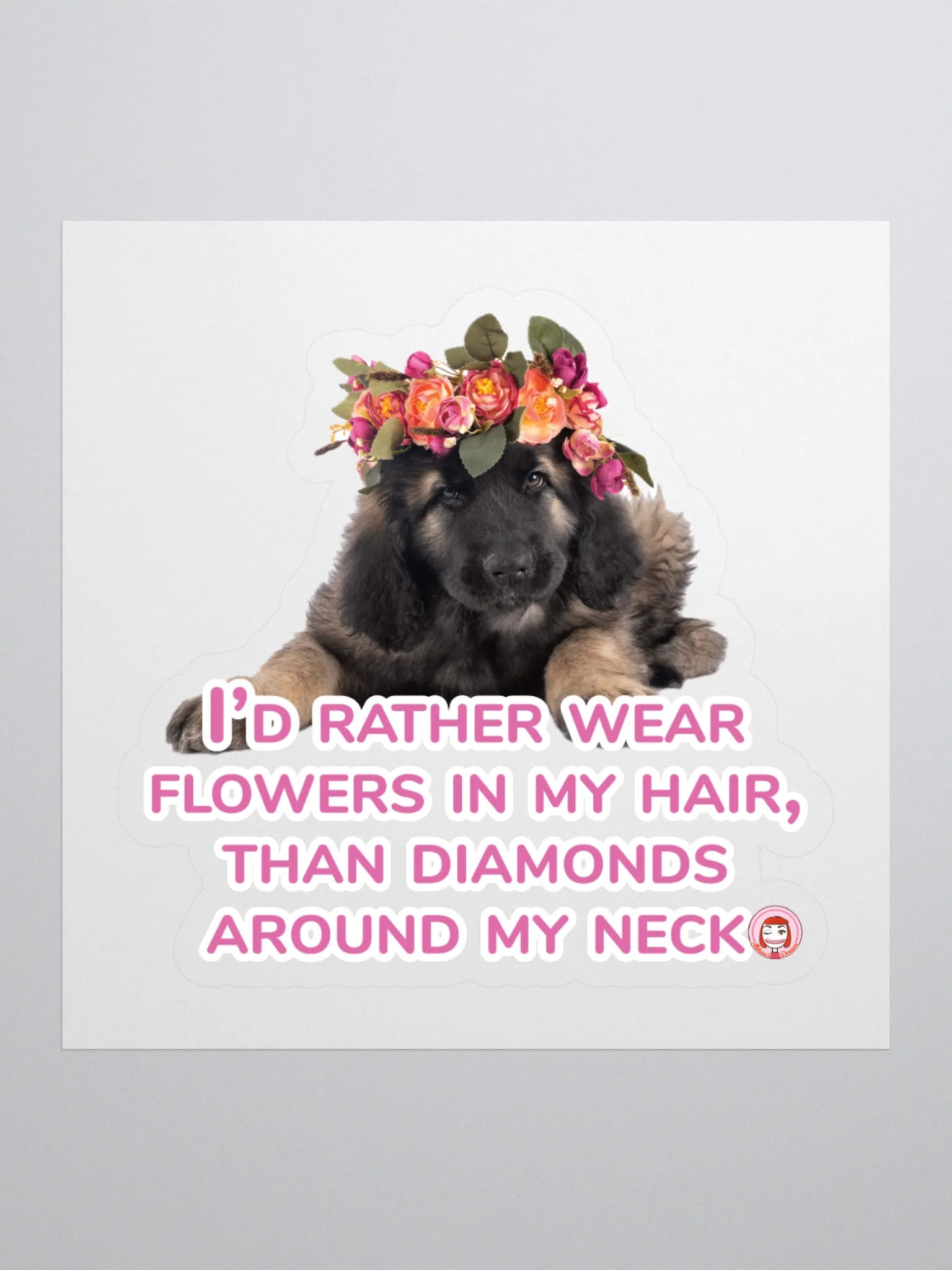 Floral Pup Kiss Cut Stickers - 