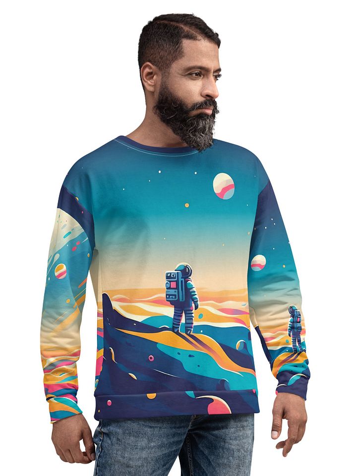 Astronaut All-Over Print Recycled Unisex Sweatshirt product image (2)