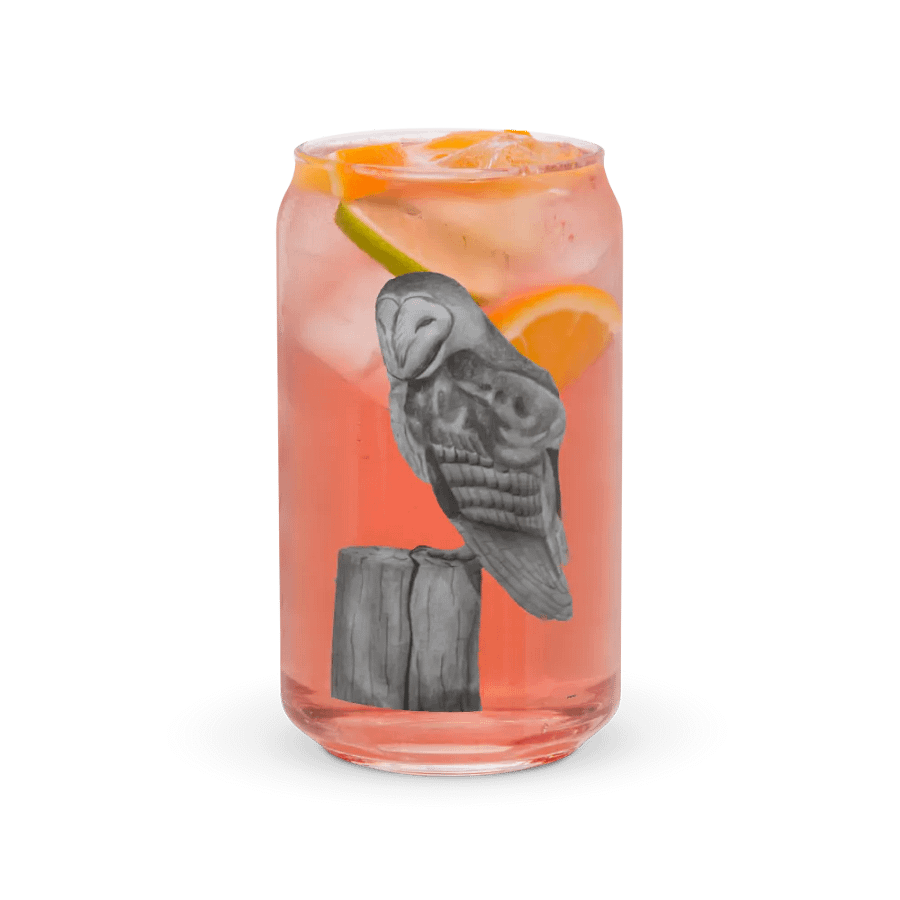 Barn Owl Drawing Glass Can Cup product image (37)