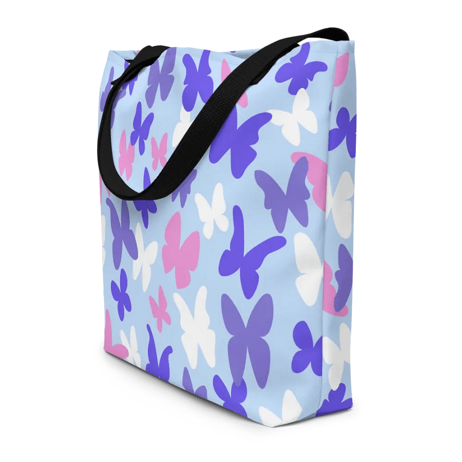 All-Over Print Large Tote Bag w/ Pocket - Butterflies product image (8)