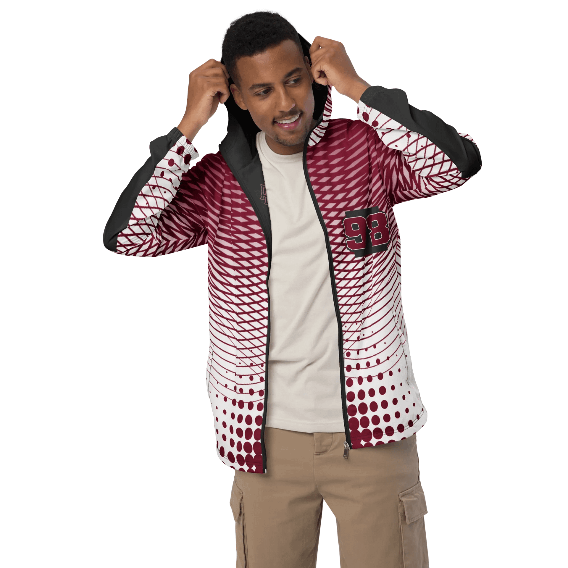 Avalanche raid windbreaker, read and white product image (3)