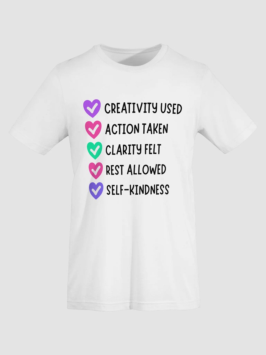 Self-Kindness Checklist Tee – Positive Vibes on a Soft White Shirt product image (7)