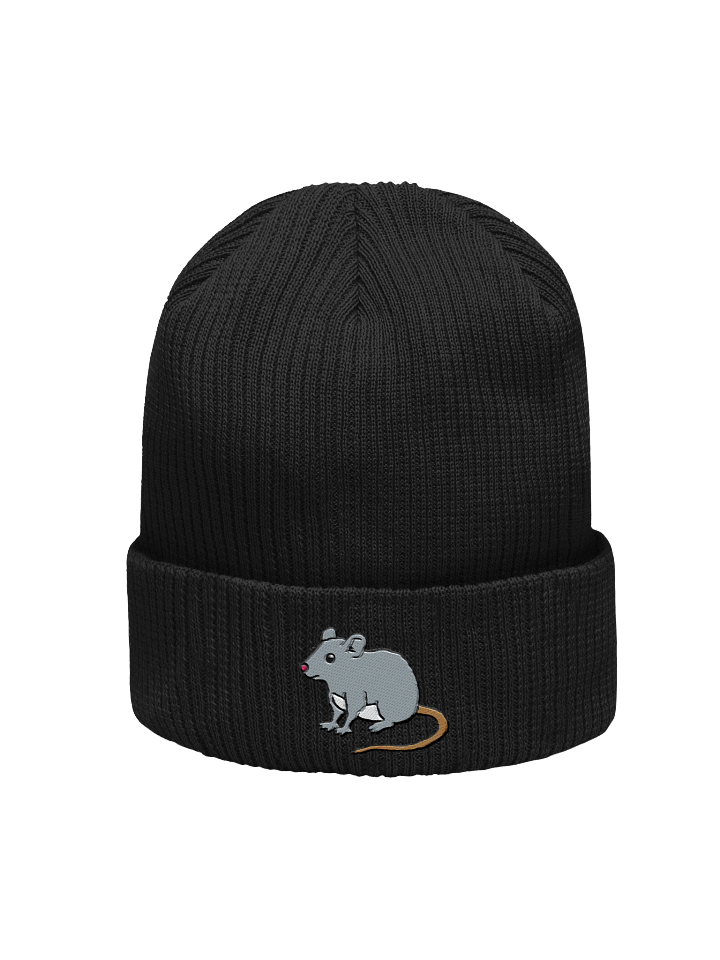 Gray Rat Embroidered Organic Beanie product image (3)