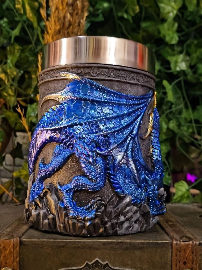 The Armored Kingdom Sapphire Blue Sentinel Dragon Mug product image (4)