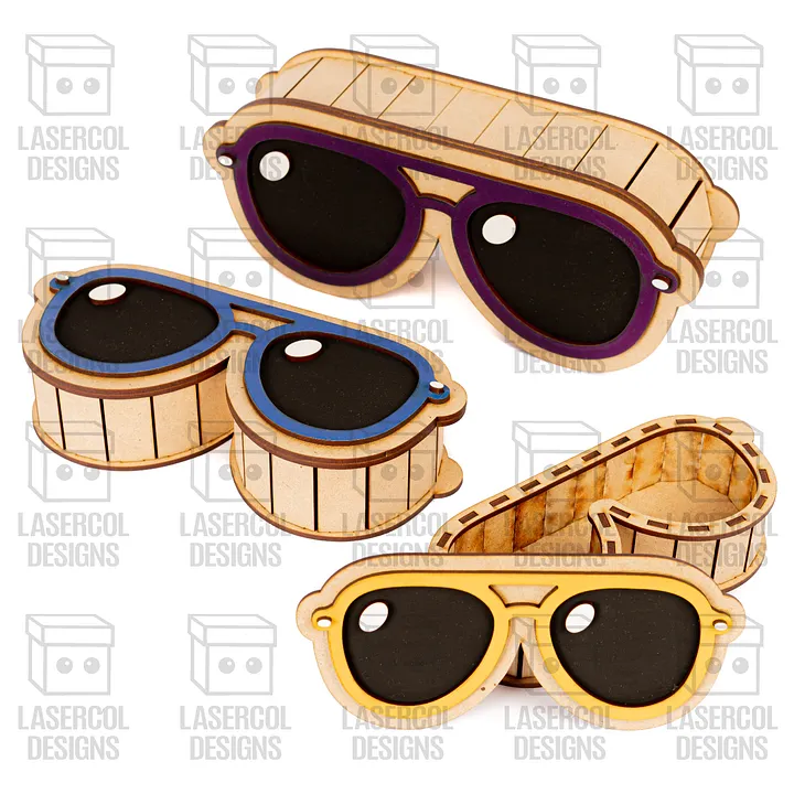 Glasses Shaped Boxes Set 2 (3 Sizes) - Laser Cut Files product image (2)