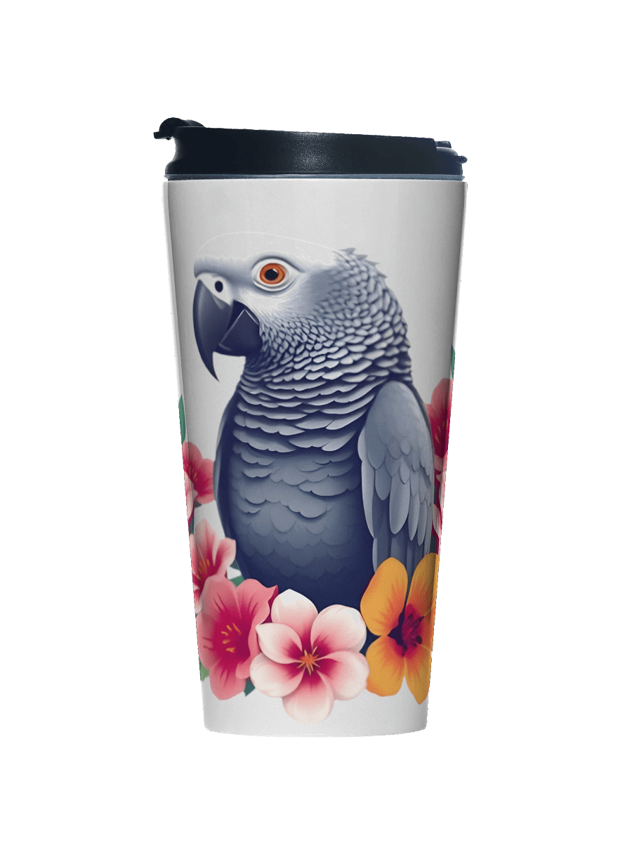 Floral African Grey Travel Mug product image (1)