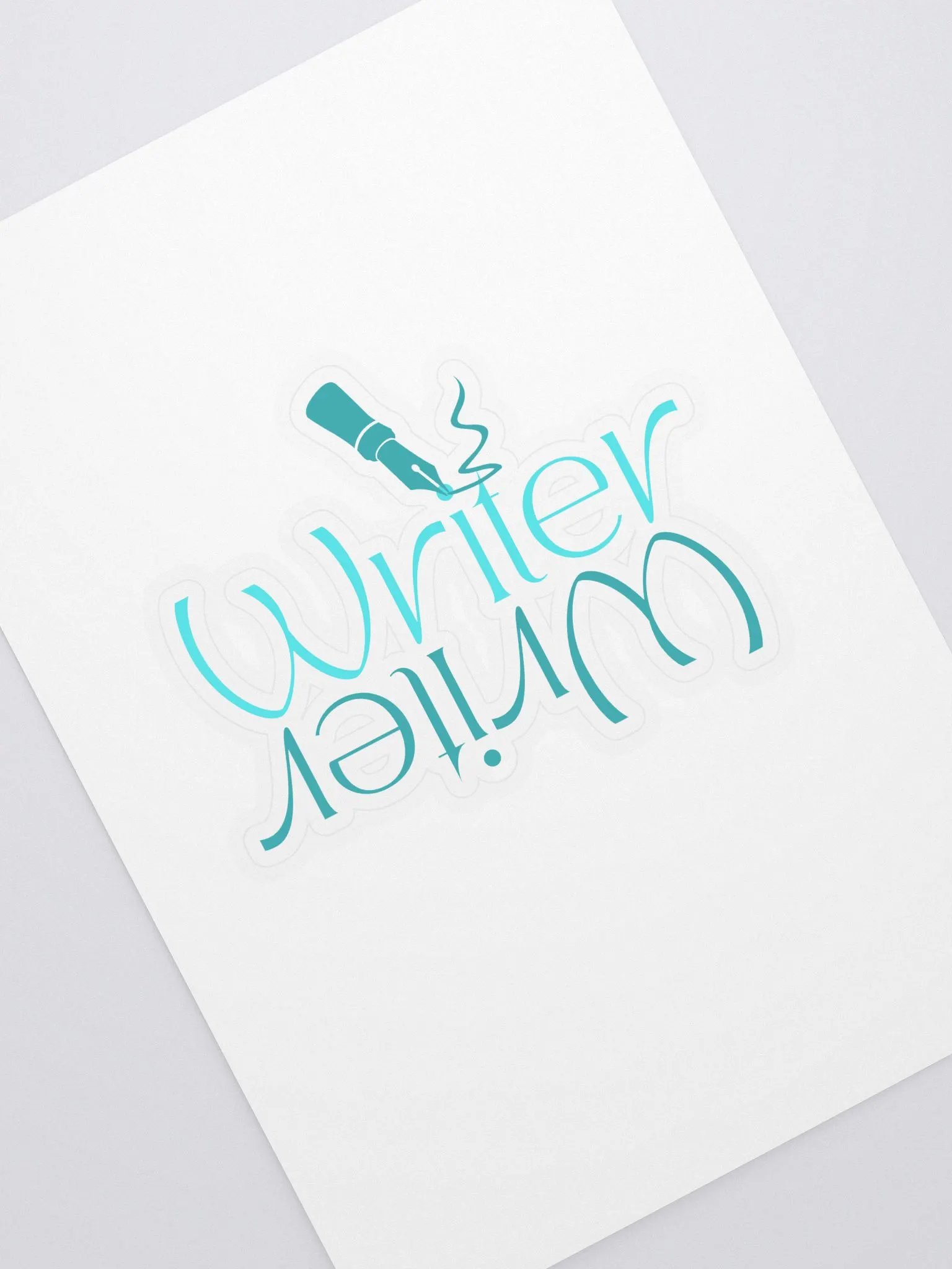 Writer Reflection Sticker - blue text product image (1)