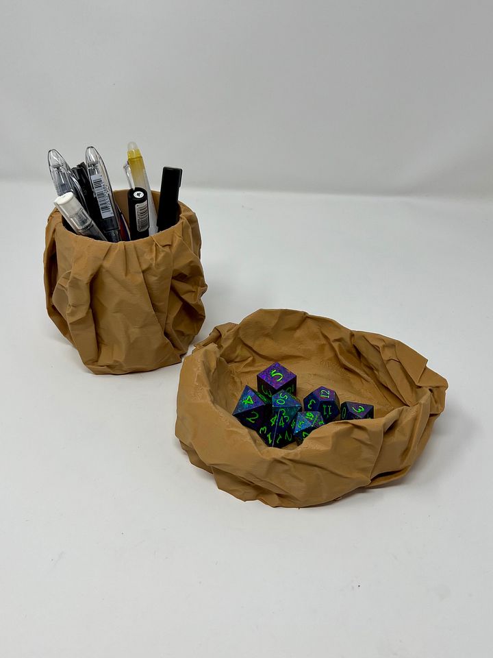 Crumpled Paper Catchall Tray (3D Printed) product image (2)