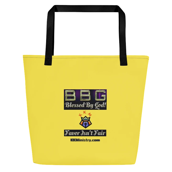 Yellow with Stripes BBG Tote Bag with Pocket product image (1)