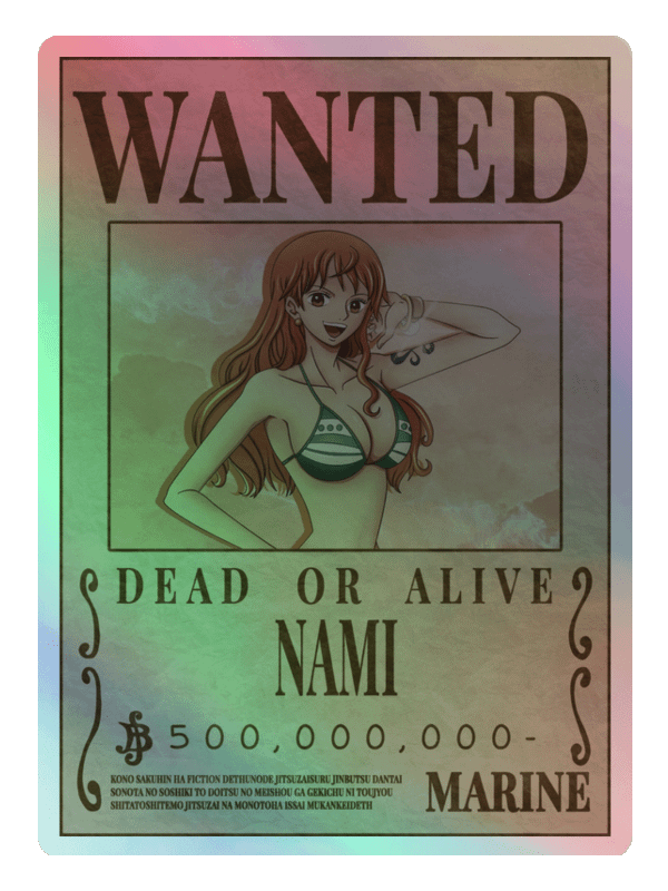 Nami Wanted Holographic Sticker Sheet product image (2)