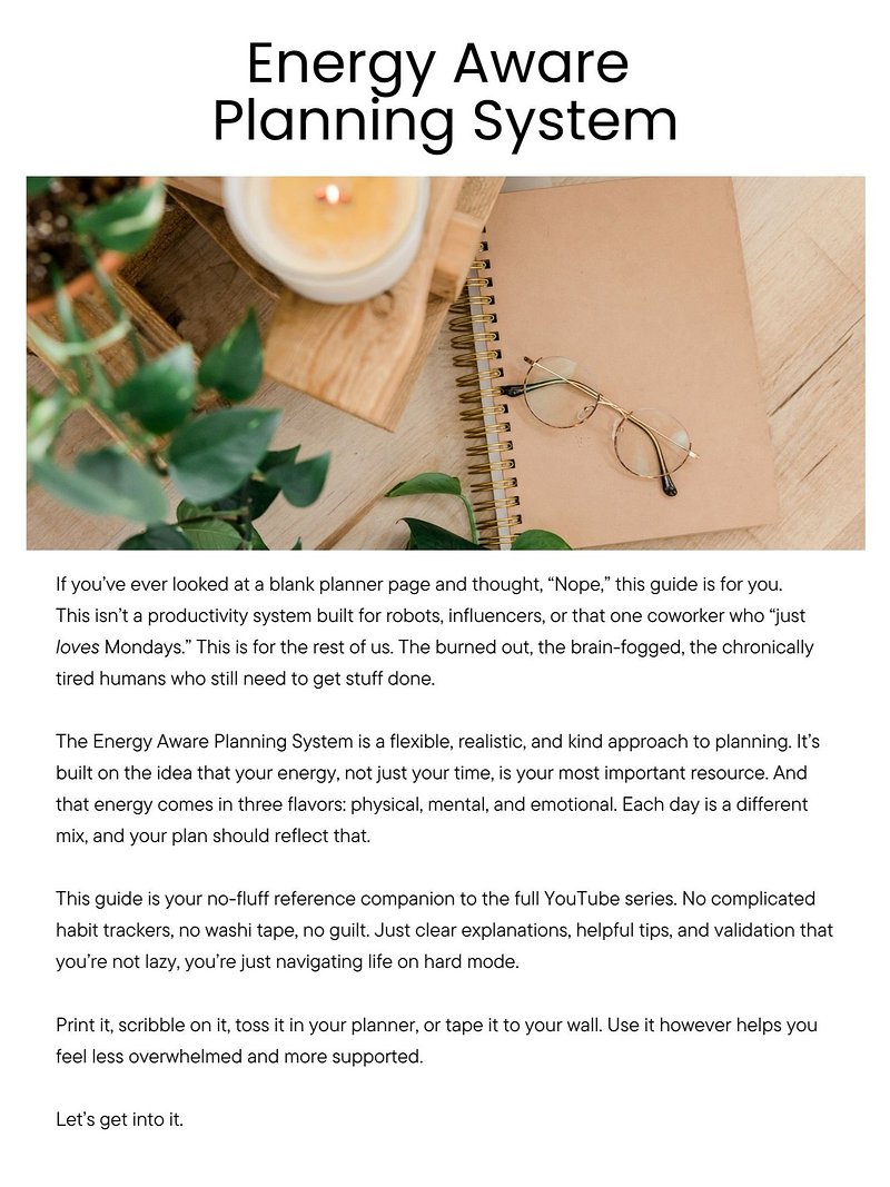 Energy Aware Planning System Coursebook (Printable PDF)