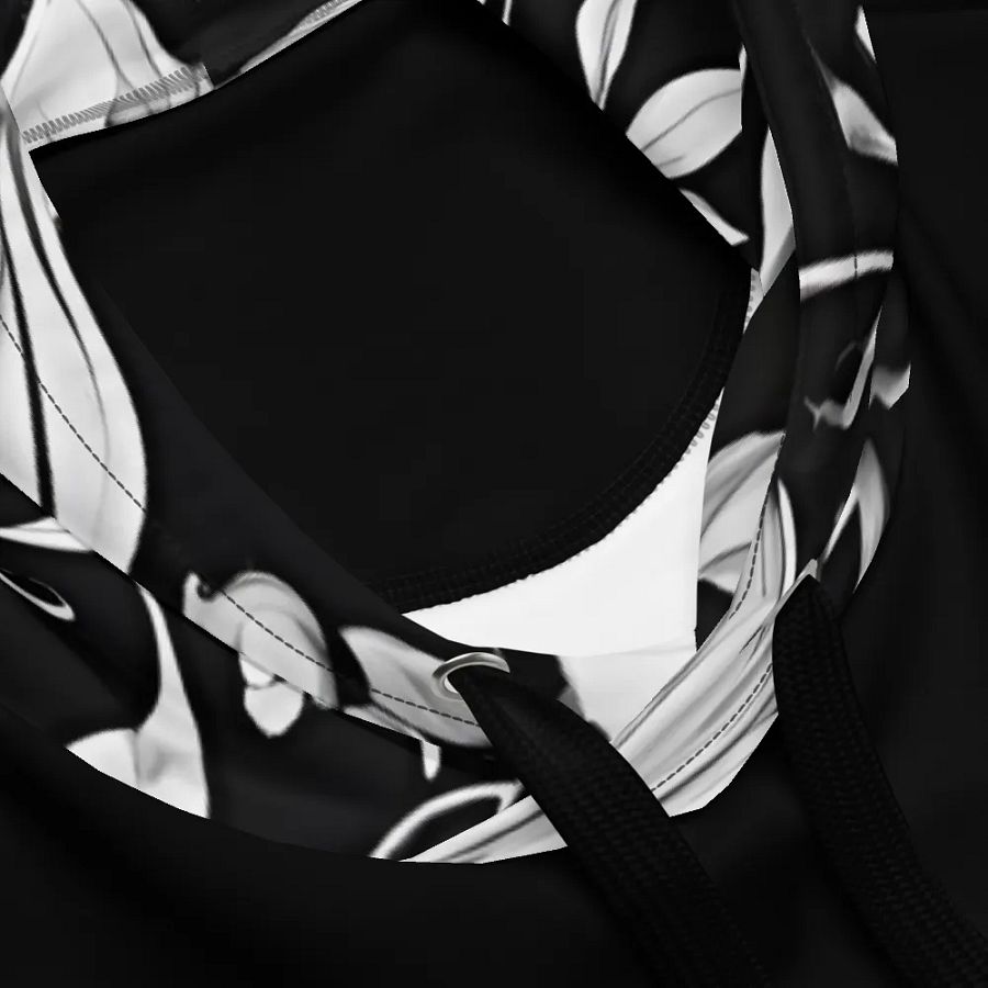 Elegant Monochrome Floral Unisex Hoodie product image (4)