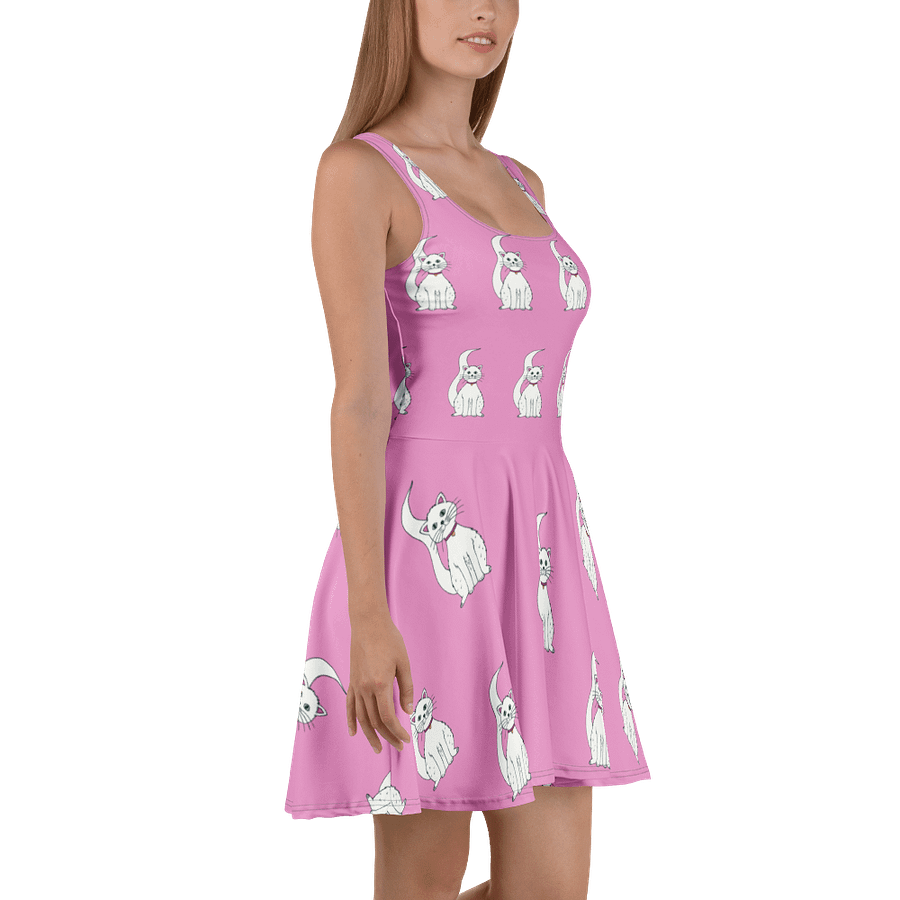 White Cat (art by Dina R.) acrylic painting picture - Dress product image (3)
