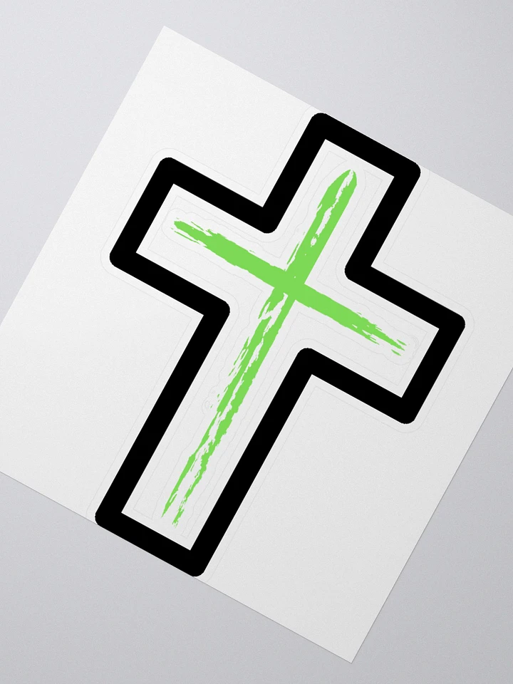 Green Cross With Boarder Sticker product image (1)