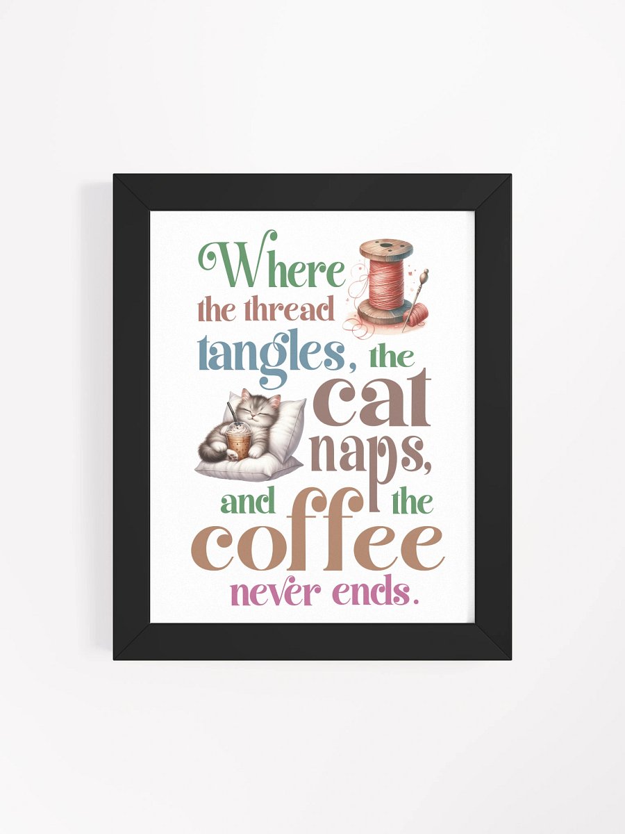 Whimsical Thread Tangles Cat Naps Coffee Poster product image (70)