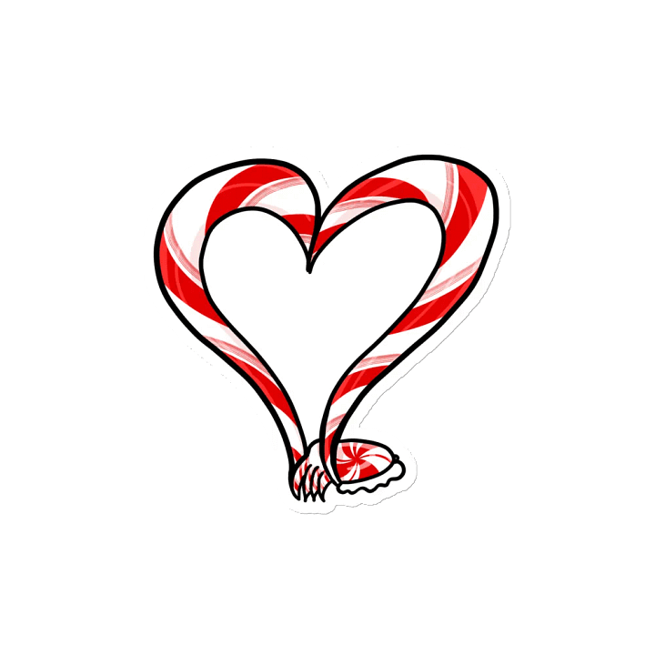 Candy Cane Tentacle Heart Magnet product image (2)