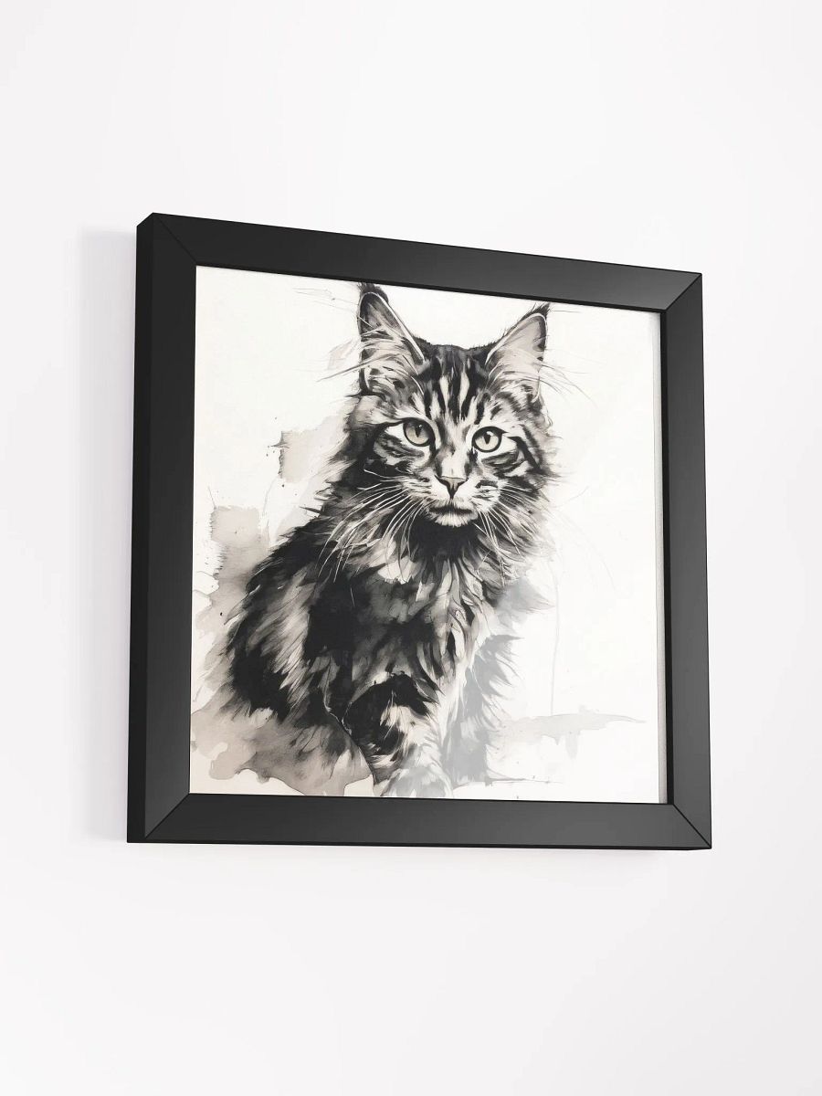 Cat Portrait Ink Art Ayous Wood Framed Matte Poster product image (24)