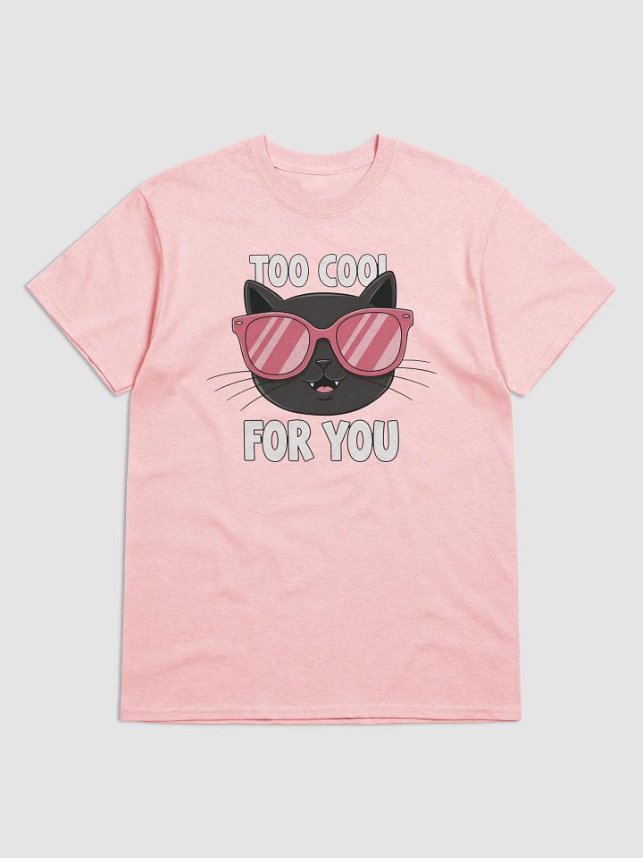 Funny Too Cool for You Black Cat T-Shirt with Pink Sunglasses - Cute Graphic Tee product image (6)
