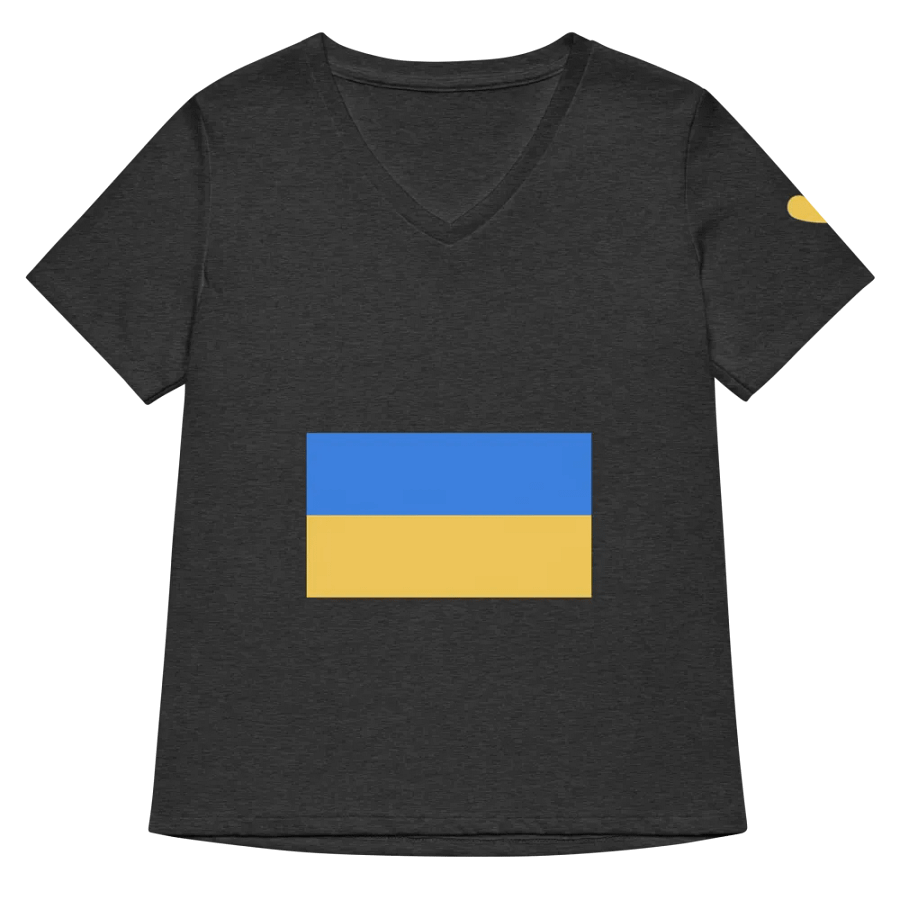 Ukrainian Flag Inspired Relaxed V-Neck T-Shirt product image (32)