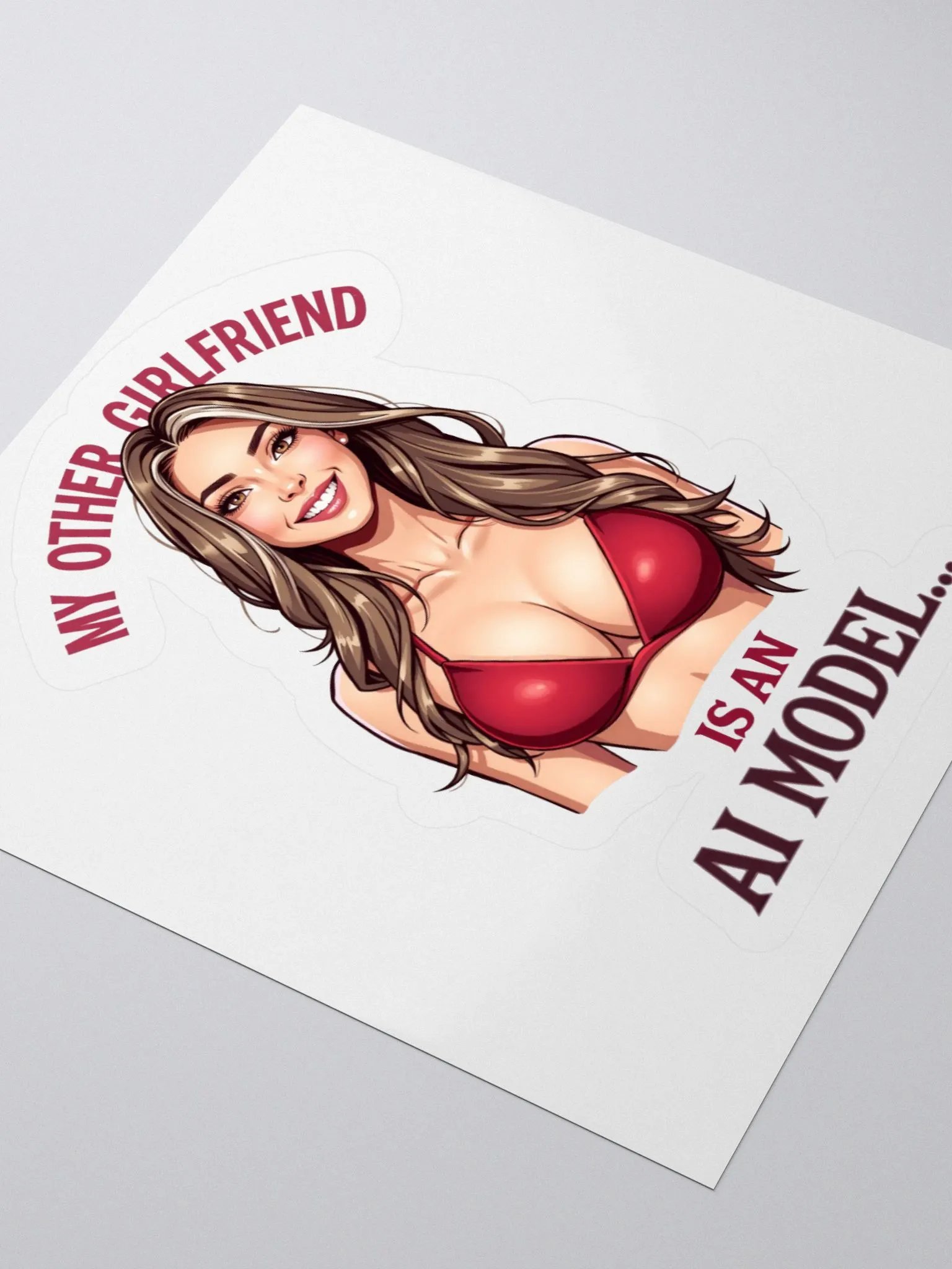 AI Model Kiss Cut Stickers product image (7)