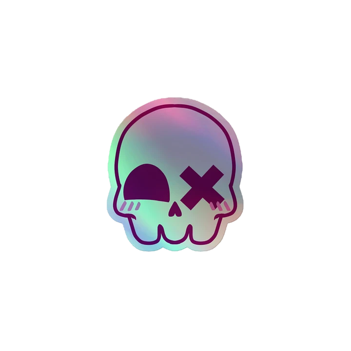 Kawaii Skull Holographic Sticker product image (1)