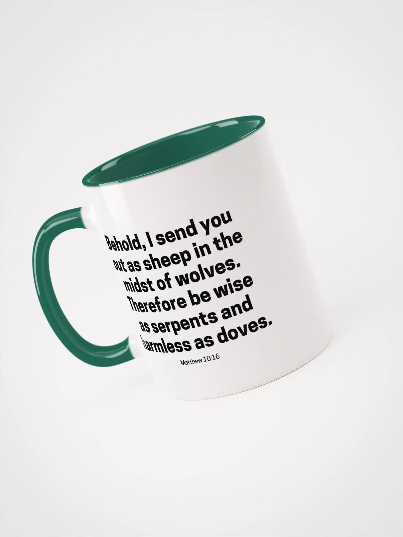 Behold, I Send You Out As Sheep In The Midst Of Wolves Matthew 10:16 Two-Tone Mug 11/15oz product image (3)