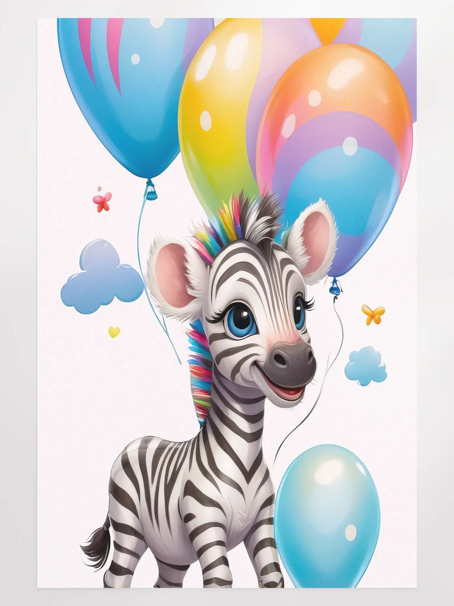 Baby Zebra - Poster - Nursery-Kids Room - Large 24x36 Inches product image (1)