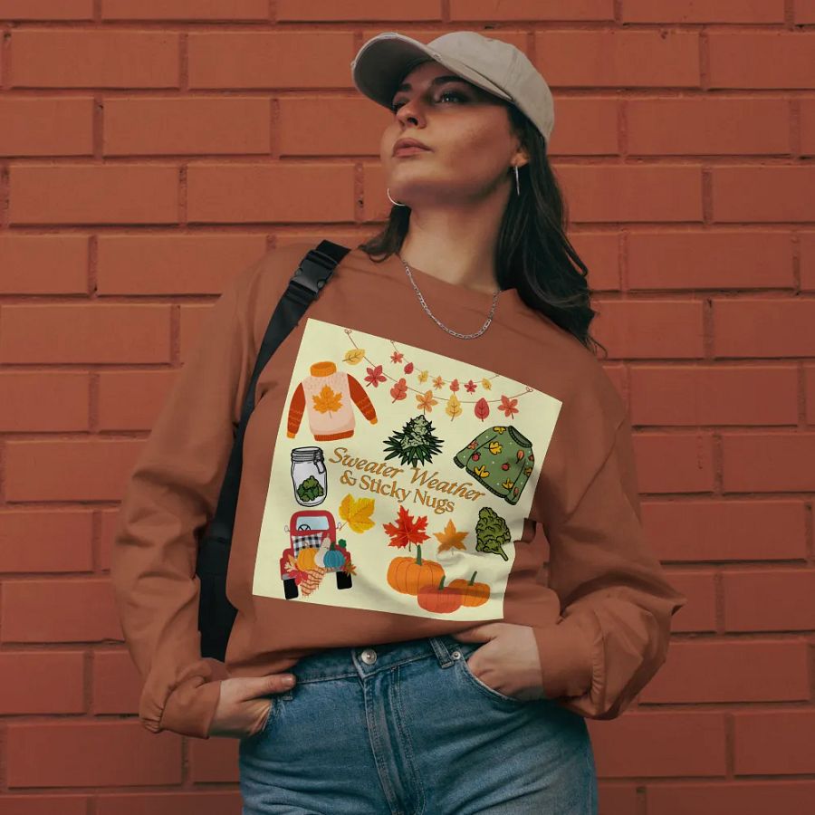 Autumn Cannabis Vibes Long Sleeve Shirt product image (8)