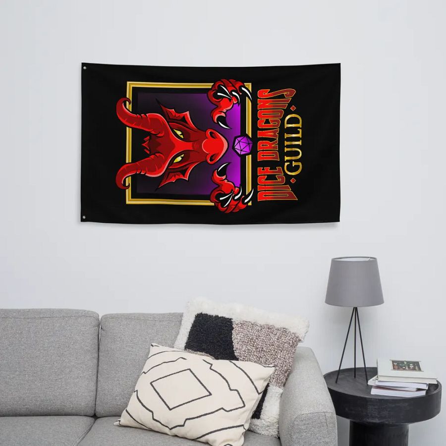 Dice Dragons Guild Vertical Flag (Black) product image (8)