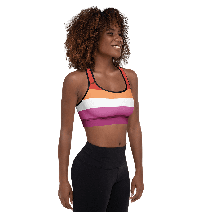Lesbian Pride Flag Padded Sports Bra product image (6)