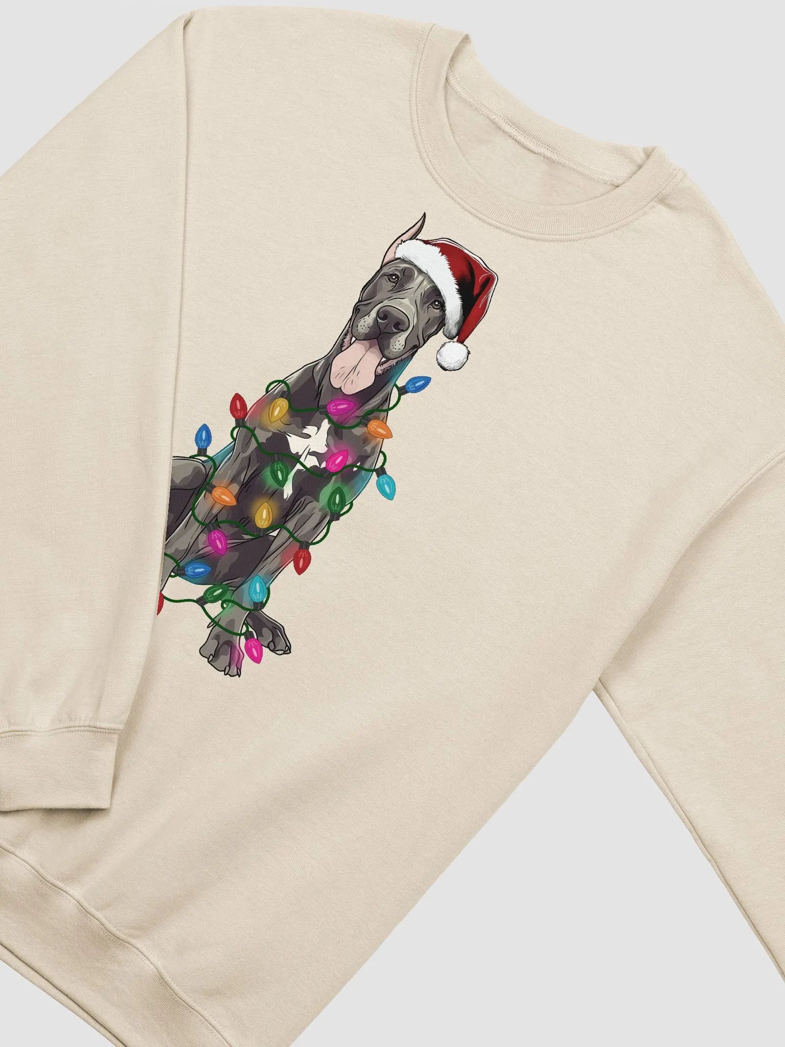 Funny Great Dane(Gray, Cropped Ears) Christmas Sweatshirt product image (23)