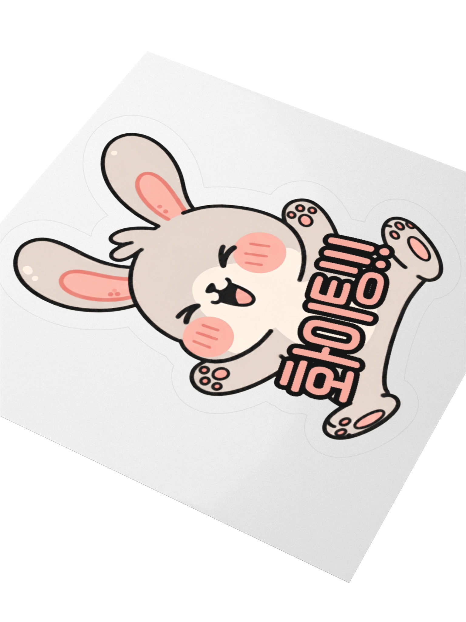Cheerful Bunny Sticker Fighting Korean, motivational Decal, Study Decor, Waterbottle sticker product image (6)