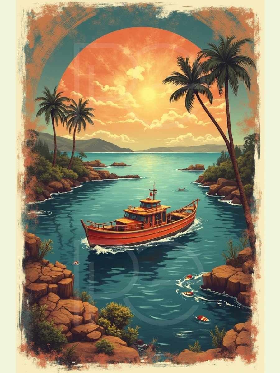 Sunlit Coastal Voyage - 12x18 product image (1)