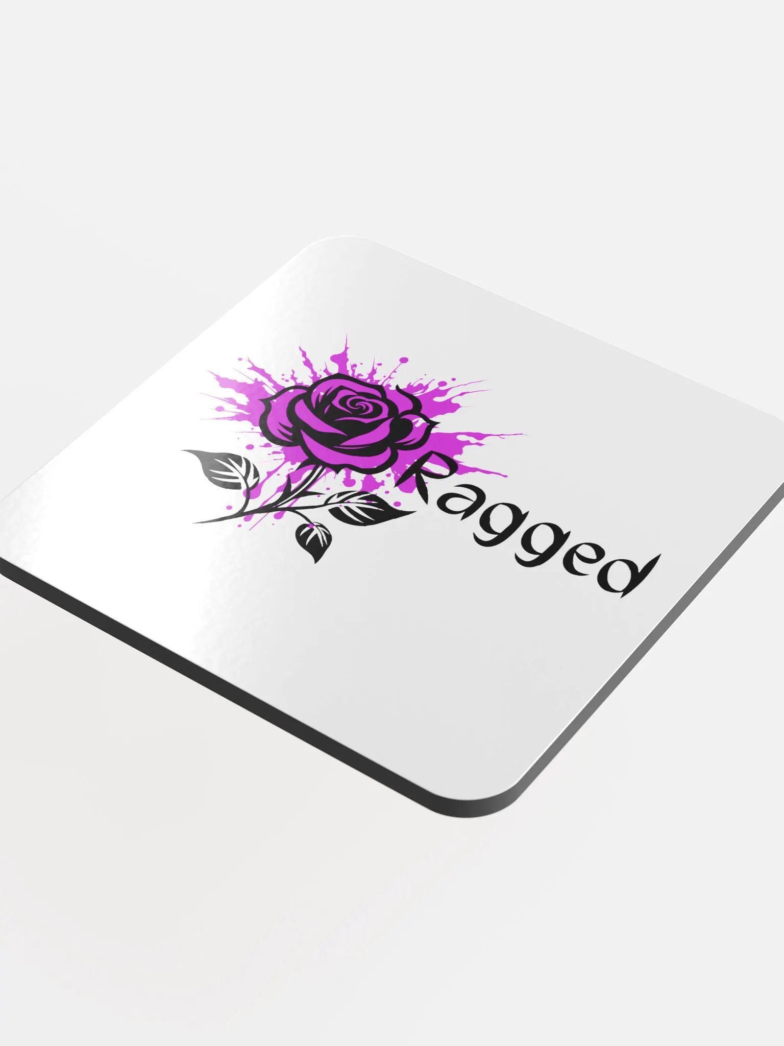 Ragged Rose Purple Glossed Cork Coaster product image (4)