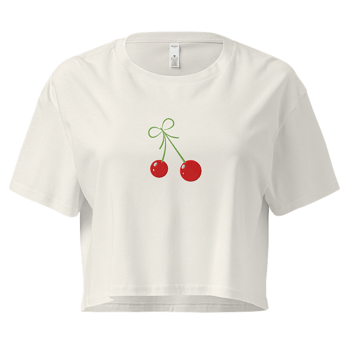 Embroidered Cherries Women's Cropped Tee product image (2)