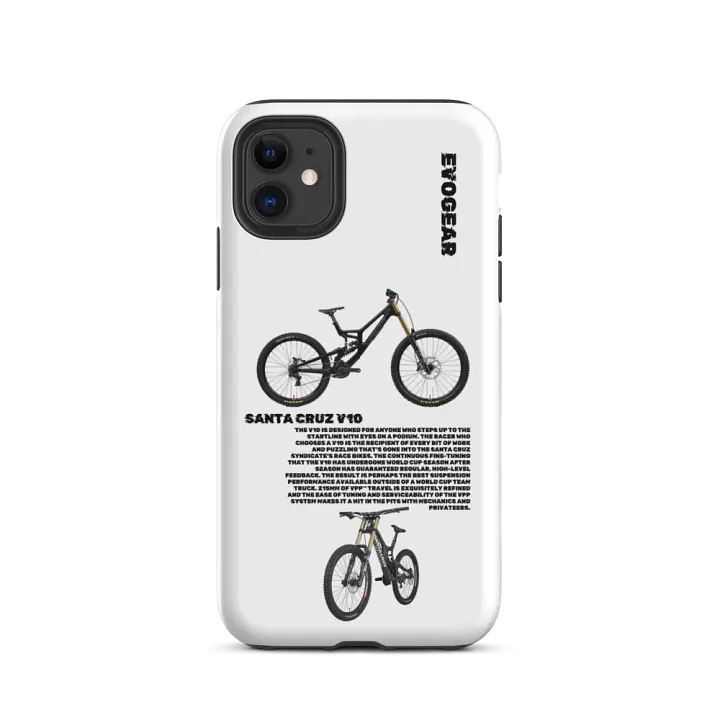 Black V10 White iPhone Case product image (2)