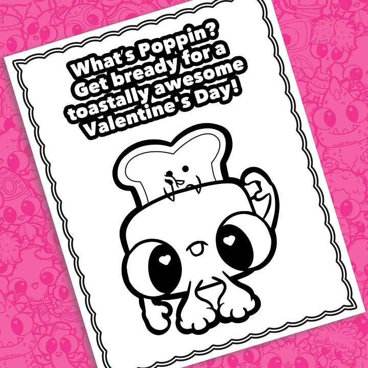 Toast Valentines Day Coloring Page product image (1)