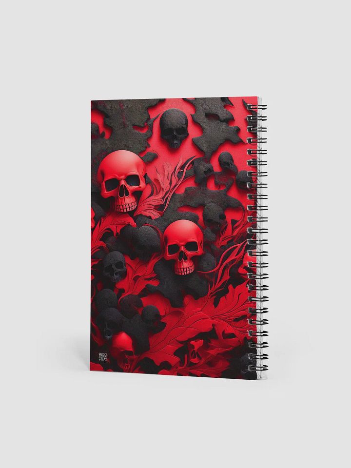 Spiral Notebook black and red skull product image (2)