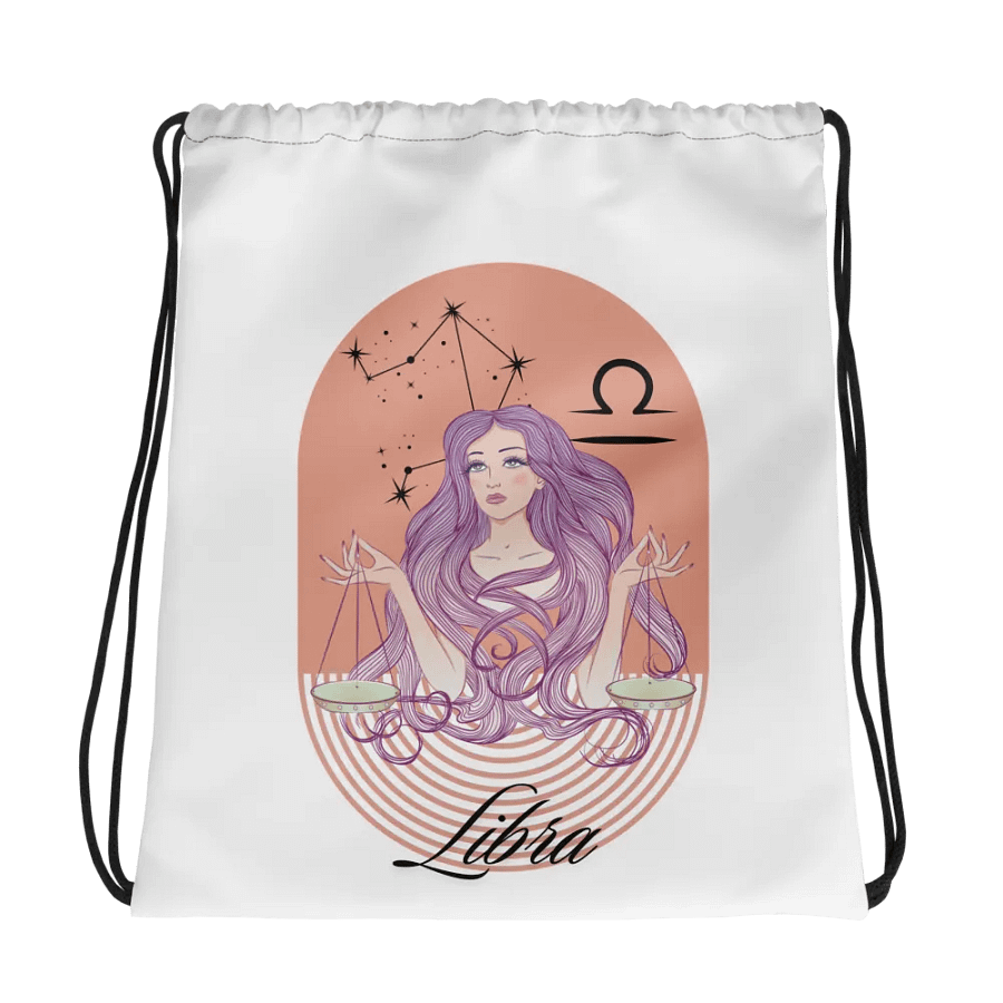 Reach for the Stars: Adorable Horoscope Drawstring Bag - Libra product image (2)