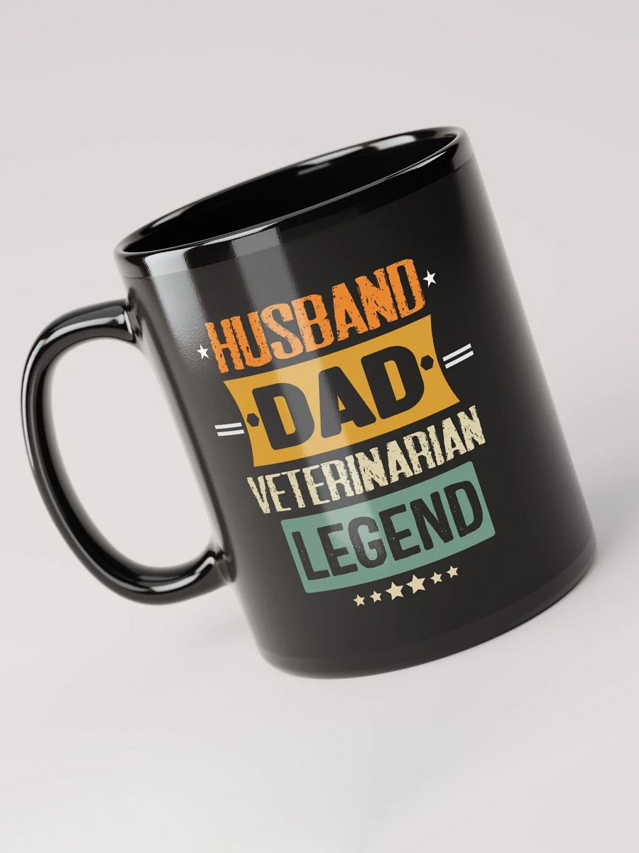 "Husband-vet-legend" black glossy mug product image (6)