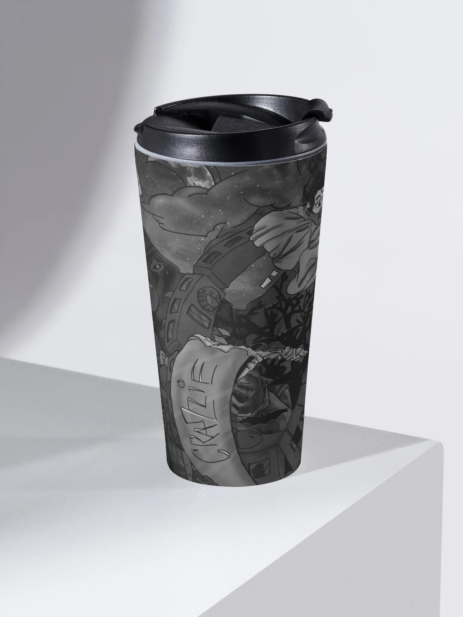 The Crazzie Travel Mug (B&W) product image (2)