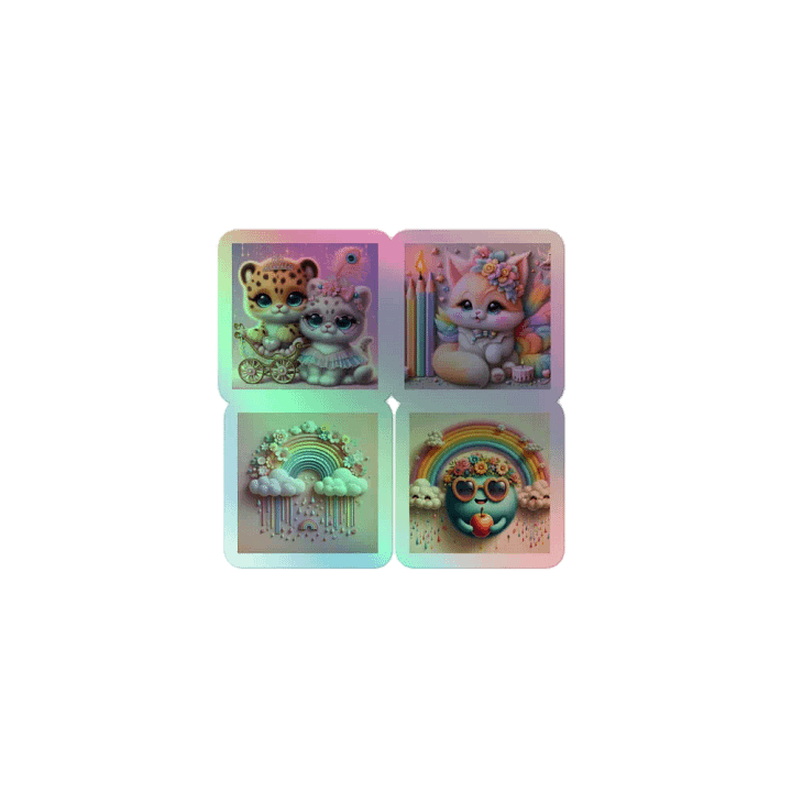 Whimsical Kittens and Playful Rainbows Sticker Pack product image (1)