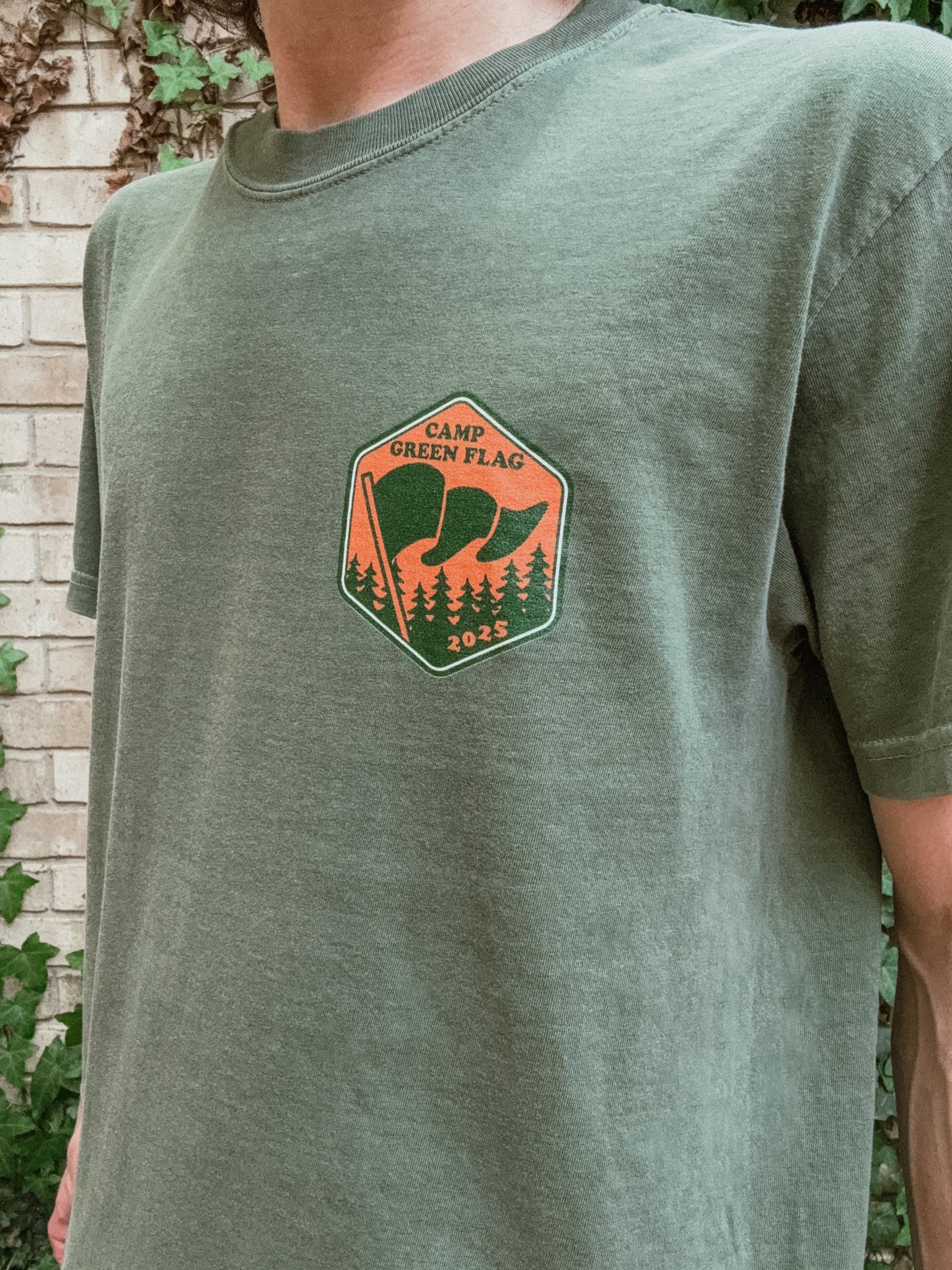 Camp Green Flag Badge Unisex Tee product image (1)