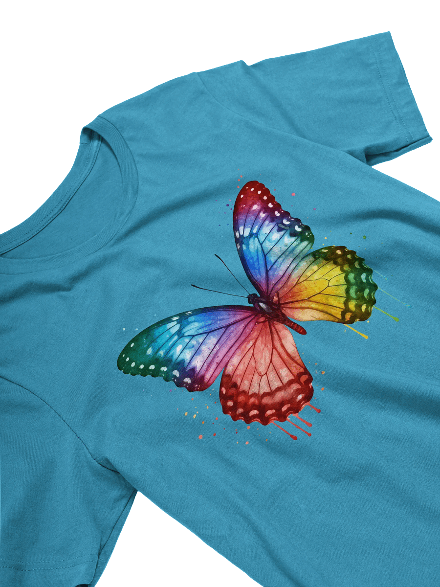 Rainbow Cascade Butterfly Watercolor Tee product image (4)